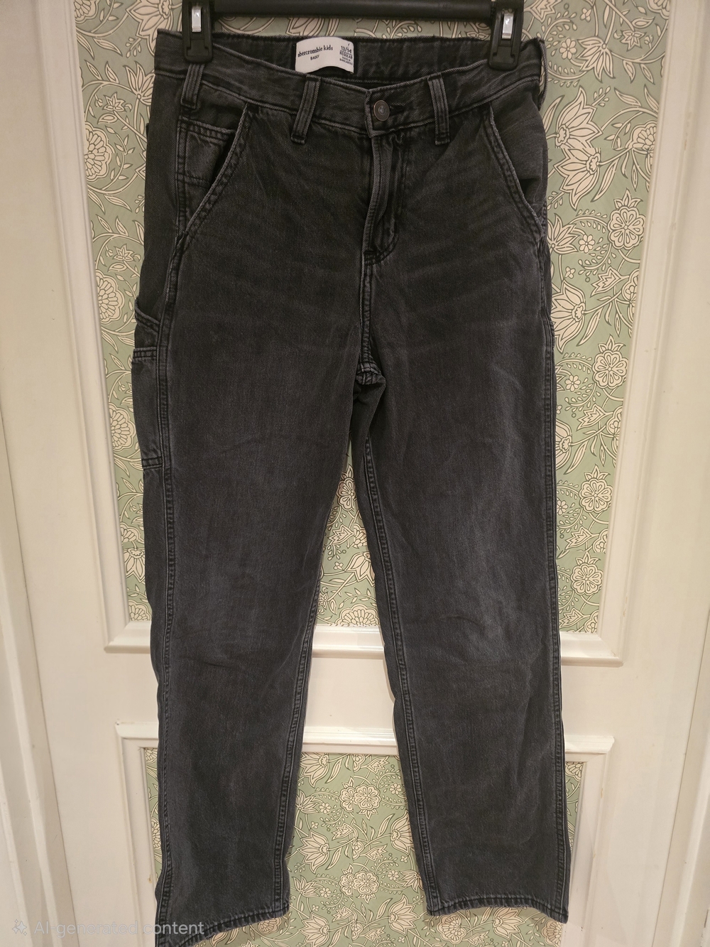 Abercrombie Kids Black Carpenter Baggy Jeans